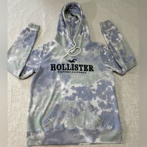 Hollister Blue and Green Tie-Dye Hoodie Men’s Small